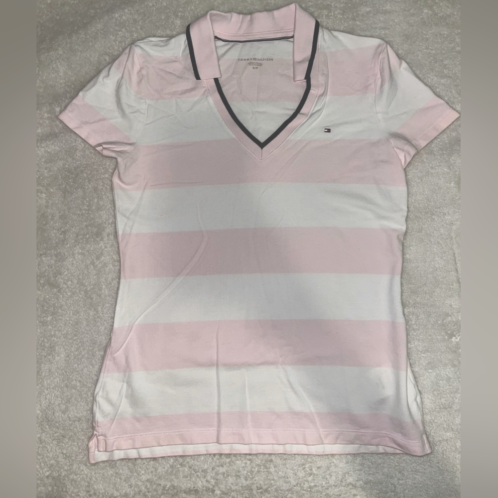 Pink & White Tommy Hilfiger Polo